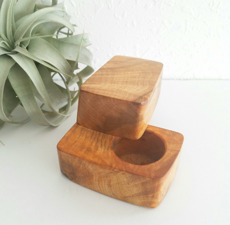 Vintage Maple Wood Ring Box